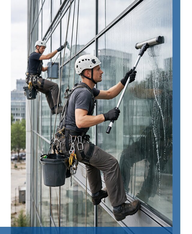 Мойка витражей альпинистами в Пыти-Яхах от 712 р. под ключ|ВЫСОТНИК-Пть