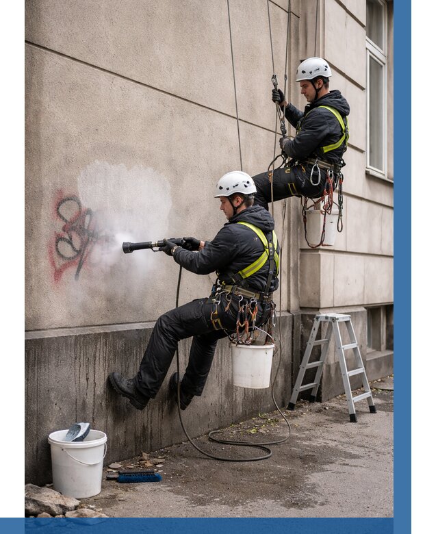 Удаление граффити с фасада в Пыти-Яхах от 4578 р. | ВЫСОТНИК-Пть