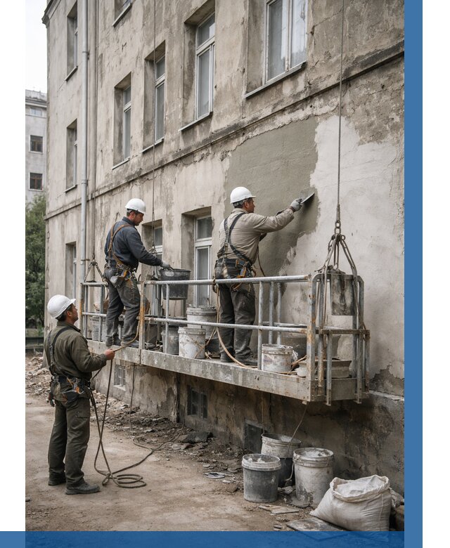 Капитальный ремонт фасада в Пыти-Яхах от 4273 р. | ВЫСОТНИК-Пть