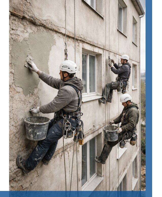 Ремонт штукатурного фасада в Пыти-Яхах от 763 р. под ключ | ВЫСОТНИК-Пть