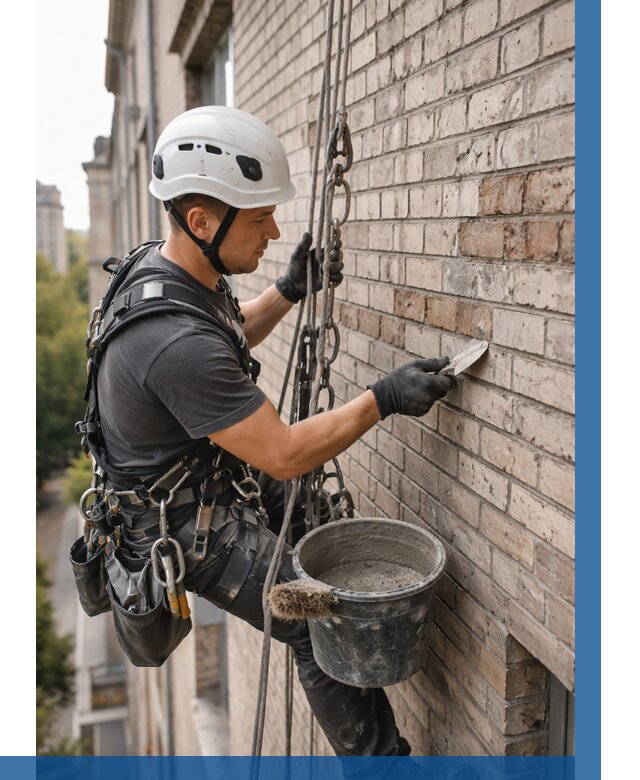 Ремонт кирпичной кладки фасада в Пыти-Яхах от 1831 р. | ВЫСОТНИК-Пть