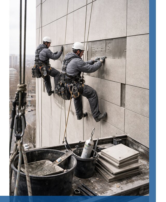 Ремонт фасада из керамогранита в Пыти-Яхах от 2543 р. | ВЫСОТНИК-Пть