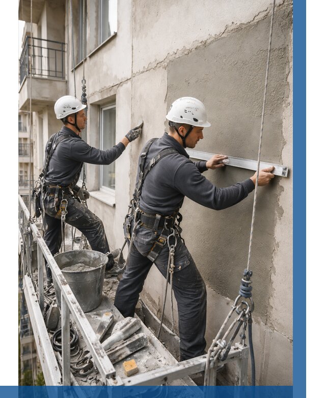 Штукатурка фасада на высоте в Пыти-Яхах от 916 р. | ВЫСОТНИК-Пть