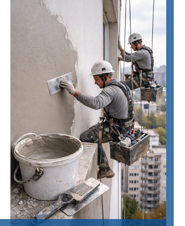 Шпаклевка фасада на высоте в Пыти-Яхах от 712 р. | ВЫСОТНИК-Пть