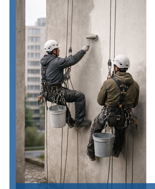 Покраска фасадов высотными альпинистами в Пыти-Яхах с гарантией