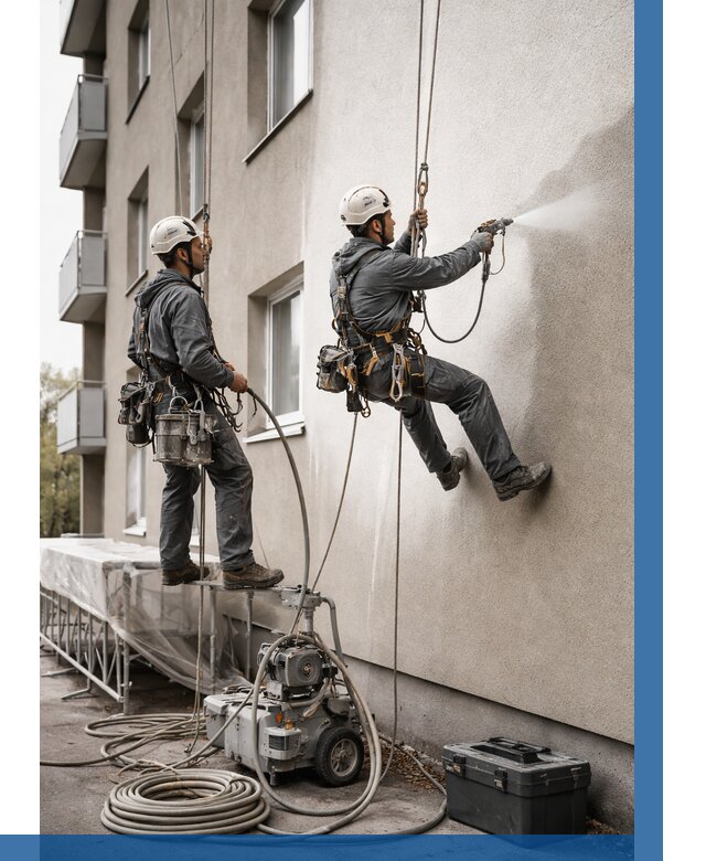 Безвоздушная покраска фасада в Пыти-Яхах от 224 р/м² | ВЫСОТНИК-Пть