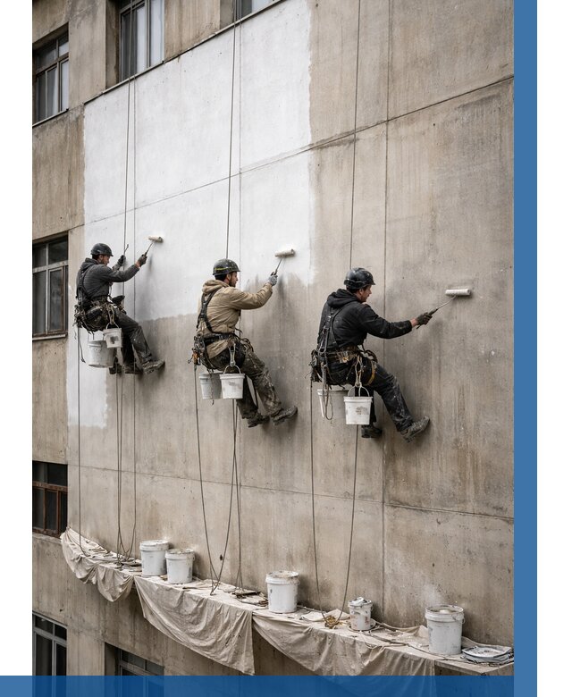 Покраска бетонного фасада в Пыти-Яхах от 356 р за м2 | ВЫСОТНИК-Пть