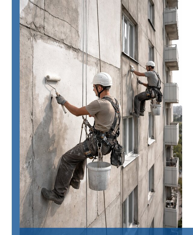 Покраска бетонного фасада в Пыти-Яхах для жилых и промышленных объектов