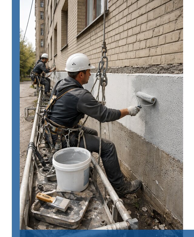 Окраска цоколя здания в Пыти-Яхах профессионально и надежно