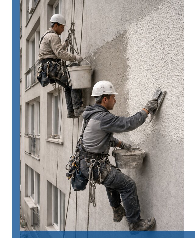 Нанесение декоративной штукатурки короед на фасад в Пыти-Яхах