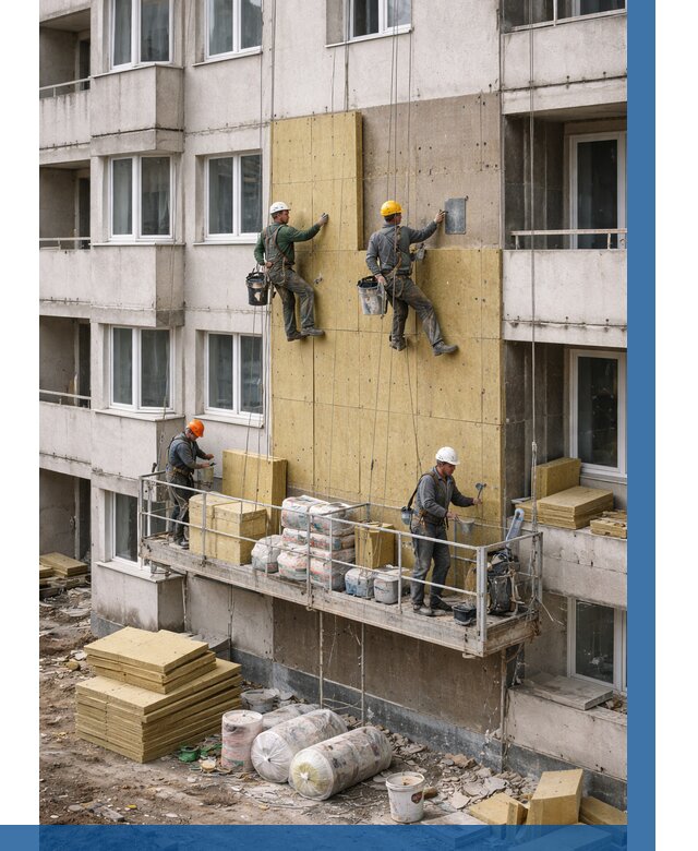 Утепление фасада минватой в Пыти-Яхах от 1526 р. | ВЫСОТНИК-Пть