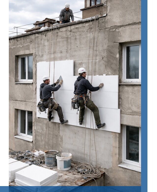 Утепление фасада пенополистиролом в Пыти-Яхах от 1831 р. | ВЫСОТНИК-Пть