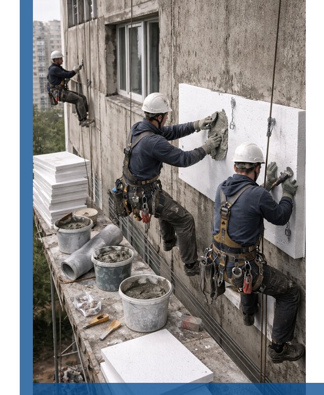 Утепление фасада пенополистиролом в Пыти-Яхах под ключ