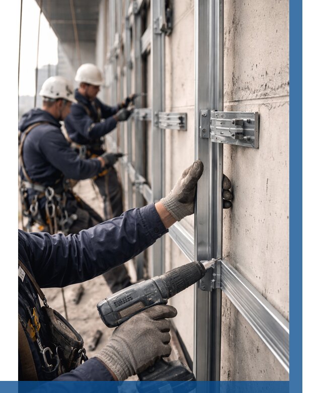 Монтаж подсистемы вентфасада в Пыти-Яхах от 865 р. | ВЫСОТНИК-Пть