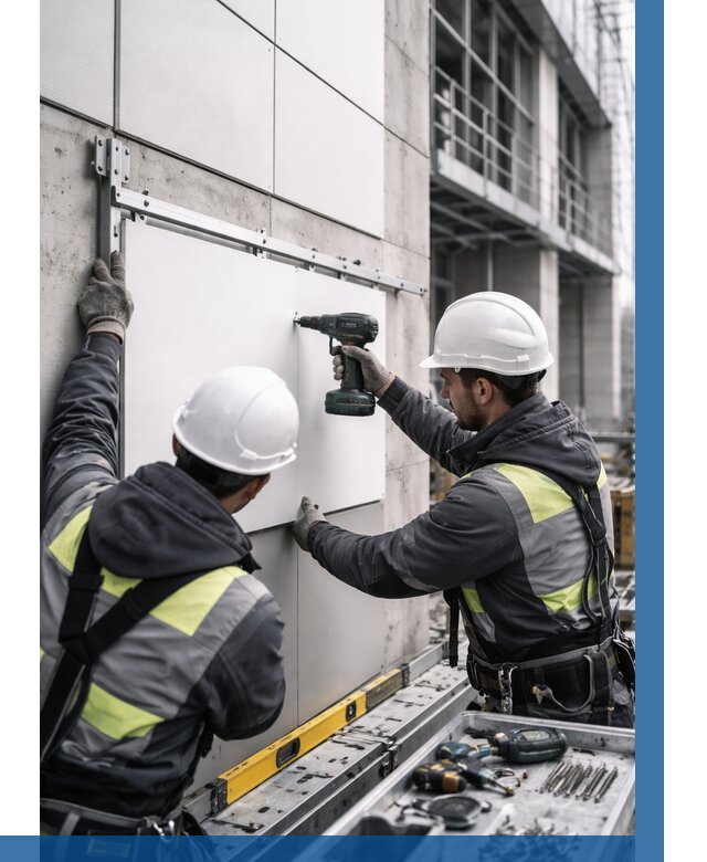 Монтаж композитных панелей фасада в Пыти-Яхах от 2543 р. | ВЫСОТНИК-Пть