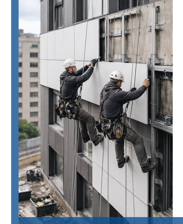 Монтаж композитных панелей фасада в Пыти-Яхах под ключ