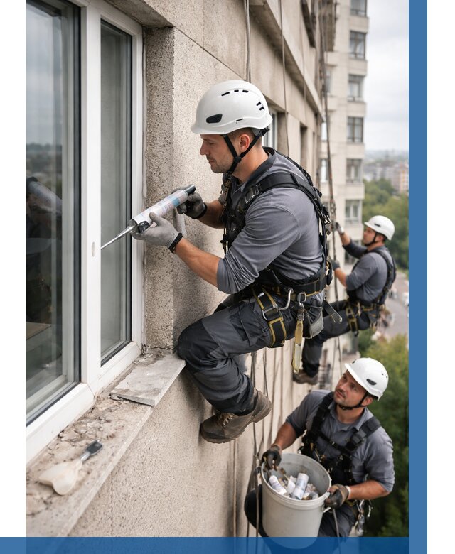 Герметизация оконных швов снаружи в Пыти-Яхах от 1526 р. | ВЫСОТНИК-Пть