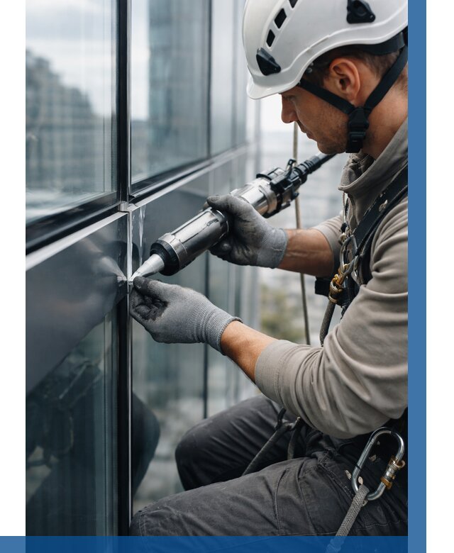 Герметизация стыков витража в Пыти-Яхах от 1221 р. | ВЫСОТНИК-Пть