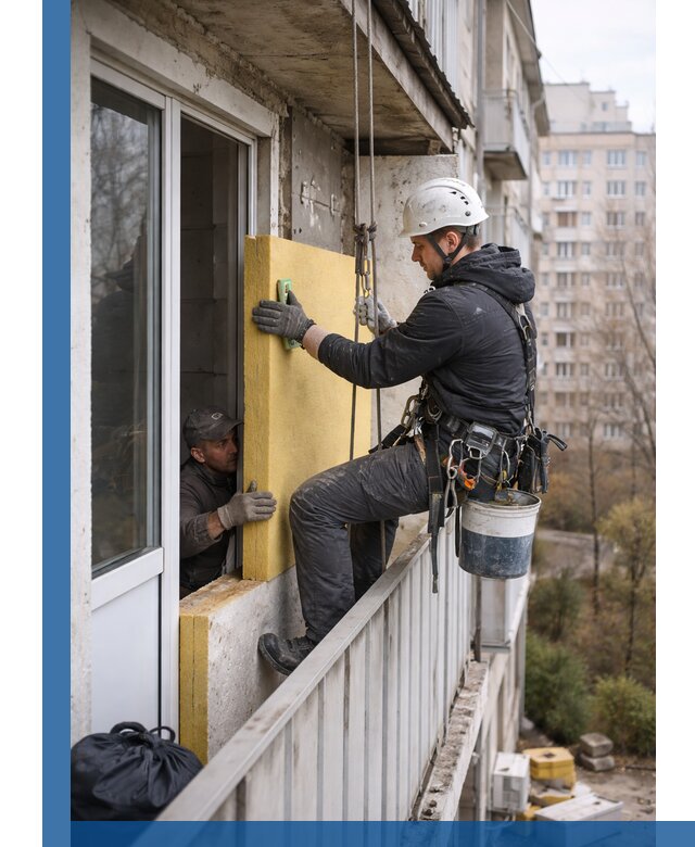 Профессиональное утепление балкона снаружи в Пыти-Яхах под ключ