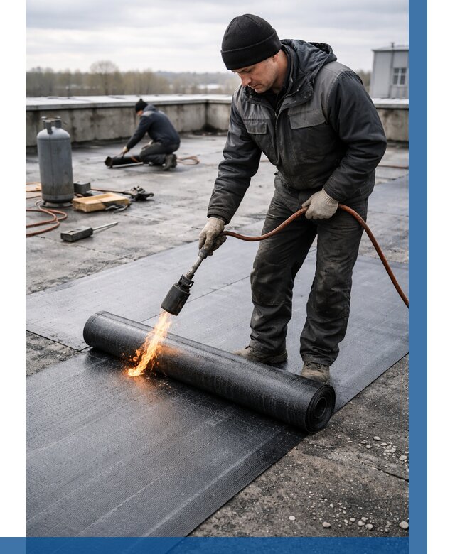 Ремонт наплавляемой кровли в Пыти-Яхах от 712 р. | ВЫСОТНИК-Пть