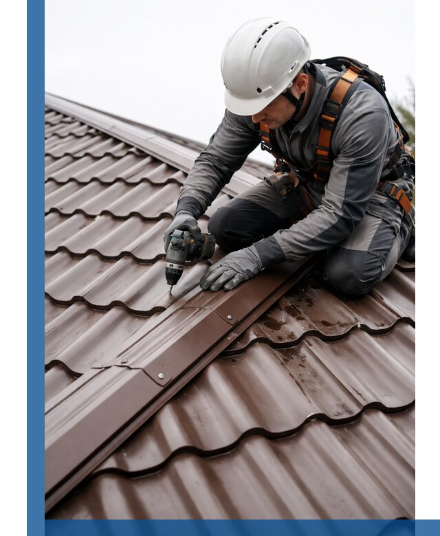 Ремонт металлочерепицы на крыше в Пыти-Яхах профессионально