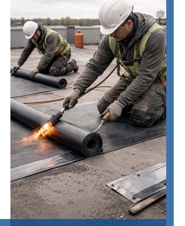 Монтаж наплавляемой кровли в Пыти-Яхах от 865 р. — ВЫСОТНИК-Пть