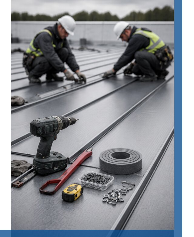 Монтаж фальцевой кровли в Пыти-Яхах от 1831 р. | ВЫСОТНИК-Пть