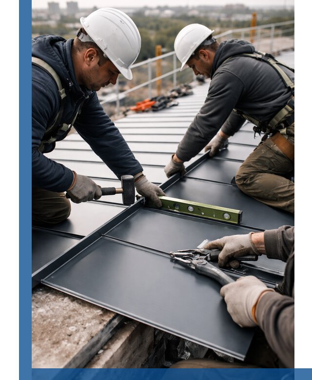 Монтаж фальцевой кровли в Пыти-Яхах для промышленных зданий