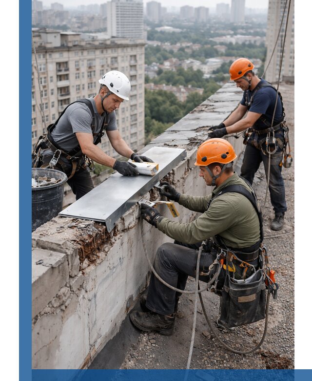 Ремонт парапета на кровле в Пыти-Яхах, высотные работы с гарантией