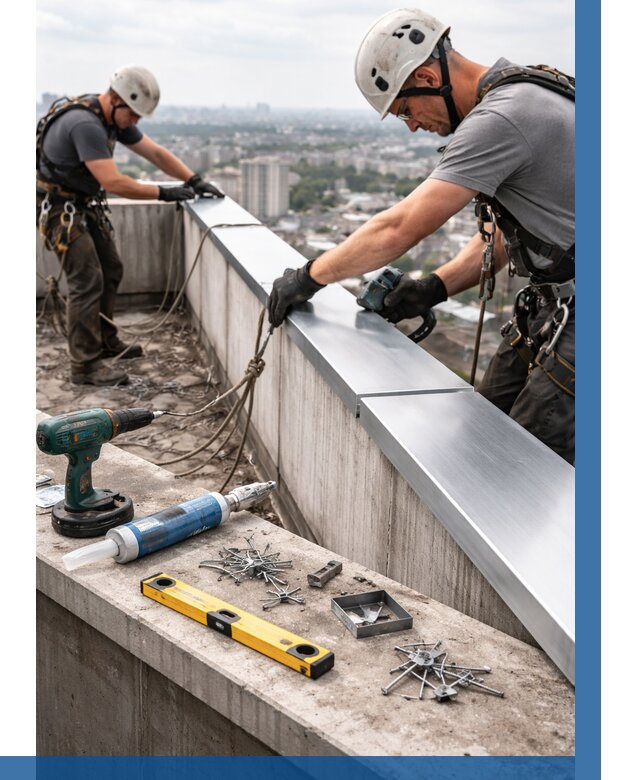 Монтаж парапетных крышек в Пыти-Яхах от 814 р. | ВЫСОТНИК-Пть