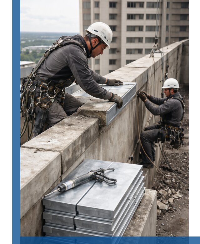 Замена парапетных крышек и установка новых в Пыти-Яхах