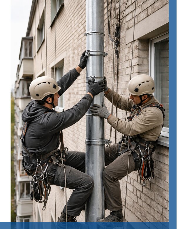 Замена водосточных труб в Пыти-Яхах от 6612 р. | ВЫСОТНИК-Пть