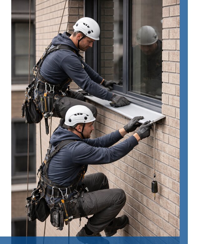 Монтаж оконных отливов под ключ в Пыти-Яхах от 3561 р. | ВЫСОТНИК-Пть