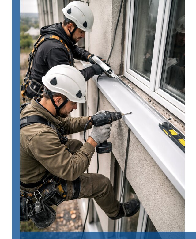 Профессиональный монтаж оконных отливов и отведения воды в Пыти-Яхах