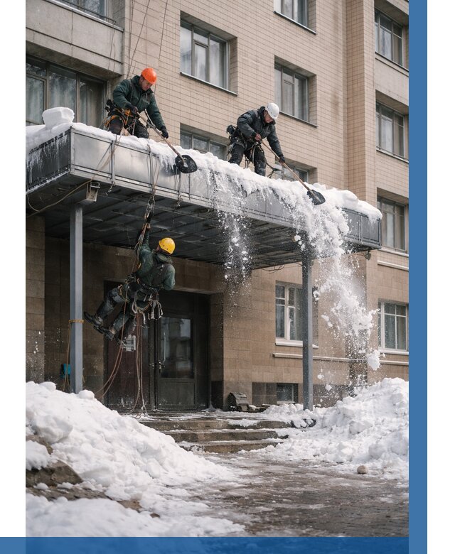 Очистка козырьков от снега в Пыти-Яхах от 3561 р. | ВЫСОТНИК-Пть