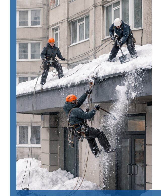 Безопасная очистка навесов от снега в Пыти-Яхах круглогодично