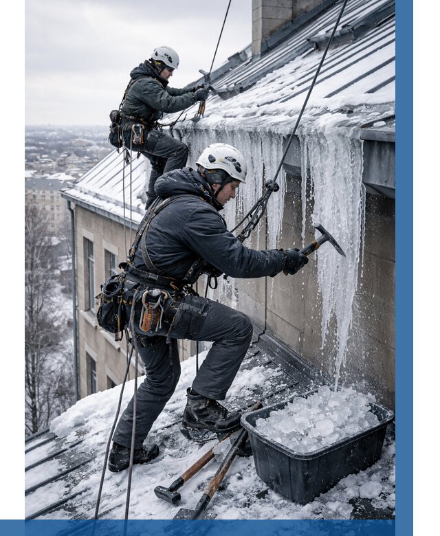 Удаление наледи с кровли в Пыти-Яхах от 5595 р. | ВЫСОТНИК-Пть