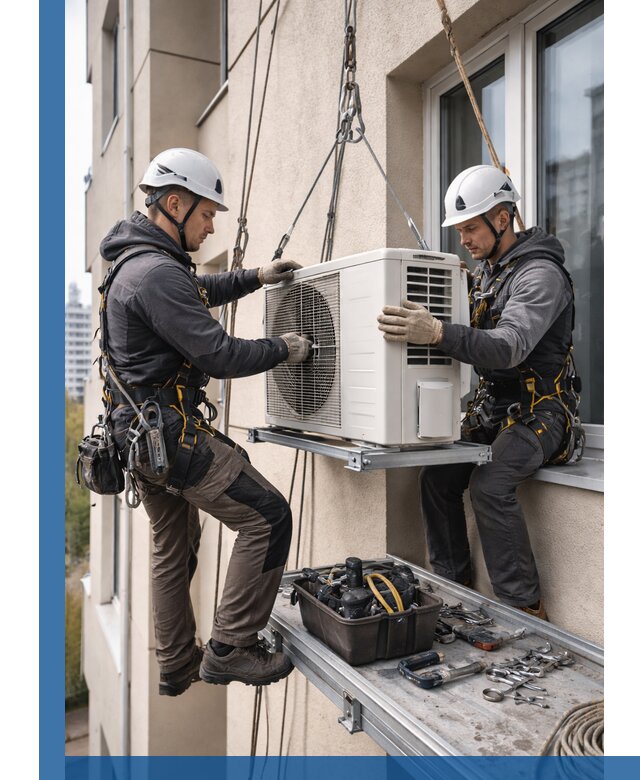 Перенос внешнего блока кондиционера в Пыти-Яхах с монтажом и крепежом