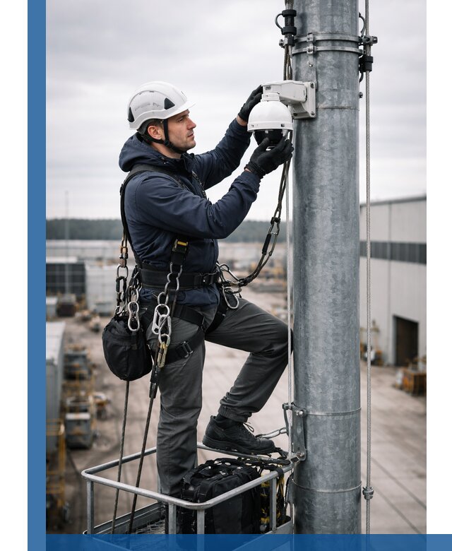Профессиональная установка видеокамер на мачте в Пыти-Яхах