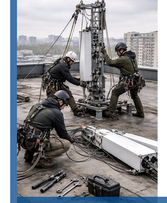 Демонтаж антенн на крыше зданий в Пыти-Яхах с гарантией