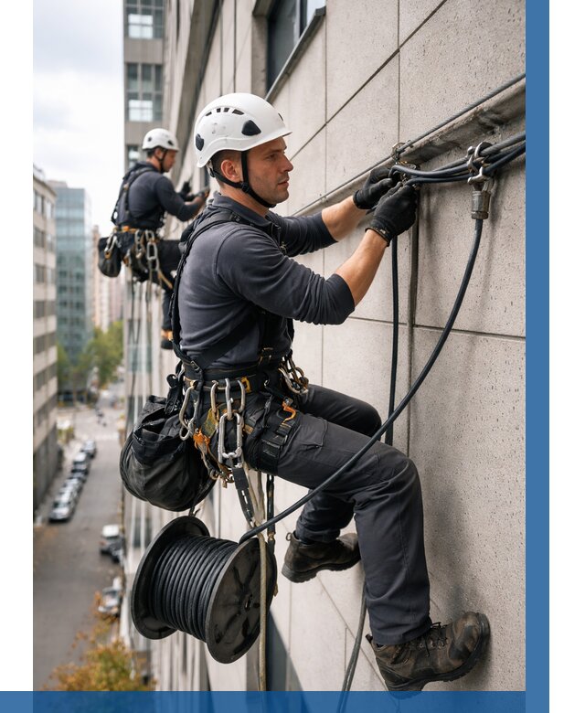 Прокладка кабеля по фасаду в Пыти-Яхах от 356 р. | ВЫСОТНИК-Пть