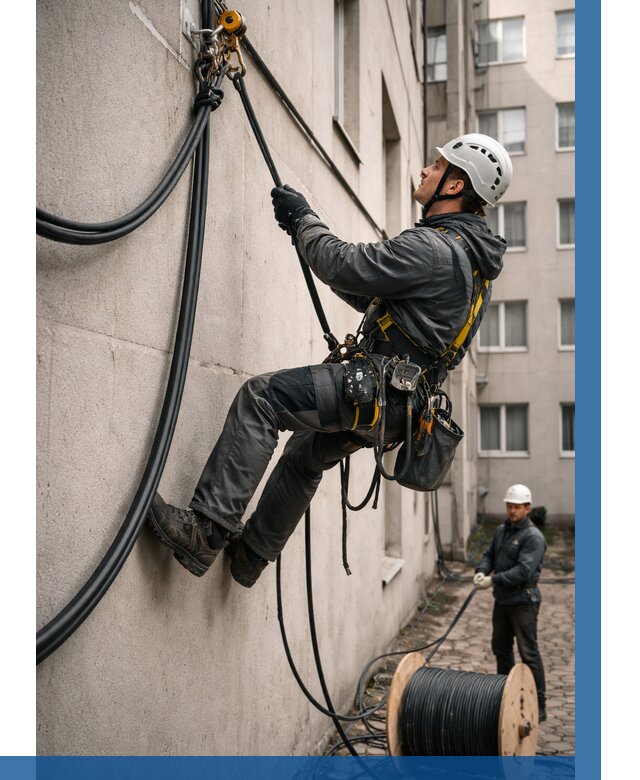 Протяжка кабеля питания на высоте в Пыти-Яхах от 458 р. | ВЫСОТНИК-Пть