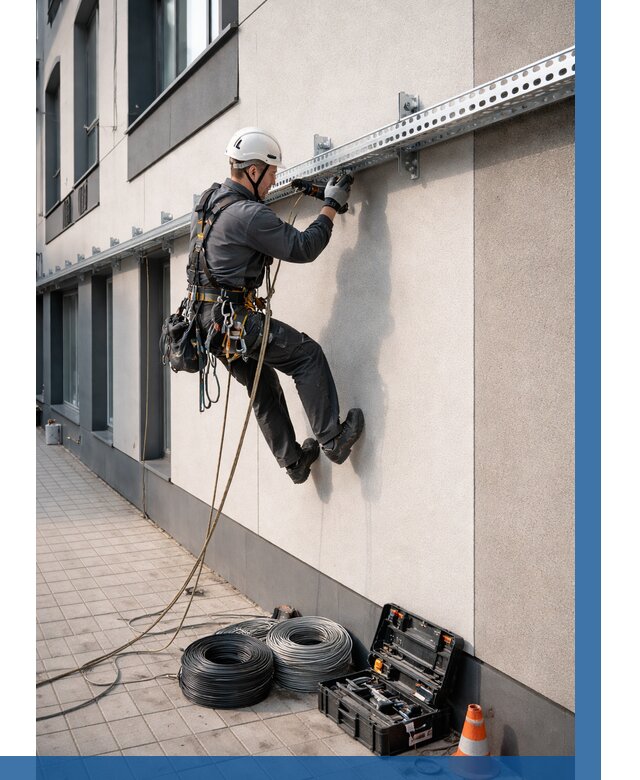 Монтаж кабельных лотков на фасаде в Пыти-Яхах от 1221 р. | ВЫСОТНИК-Пть