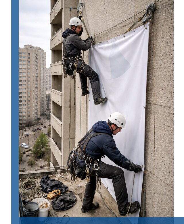 Профессиональный монтаж баннеров на фасаде в Пыти-Яхах