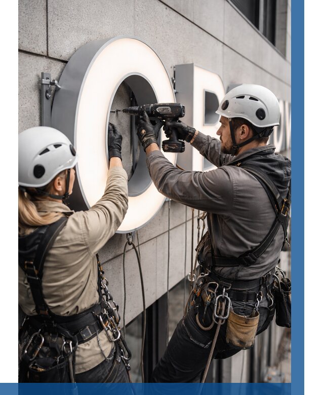 Монтаж световых букв в Пыти-Яхах от 3052 р. под ключ ВЫСОТНИК-Пть