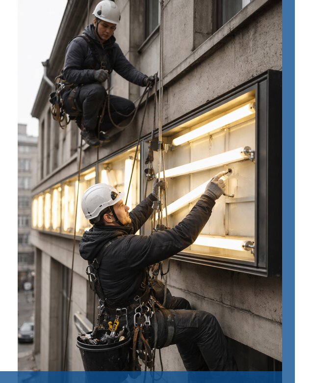 Замена ламп в вывеске в Пыти-Яхах под ключ от 3561 р. | ВЫСОТНИК-Пть