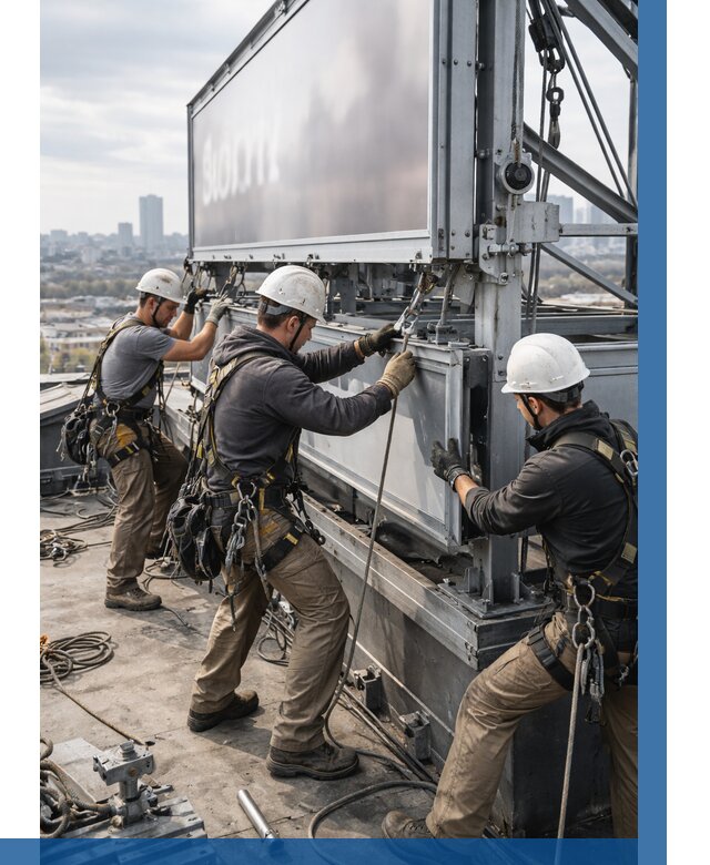 Монтаж крышной рекламной конструкции в Пыти-Яхах от 61038 р.|ВЫСОТНИК-Пть