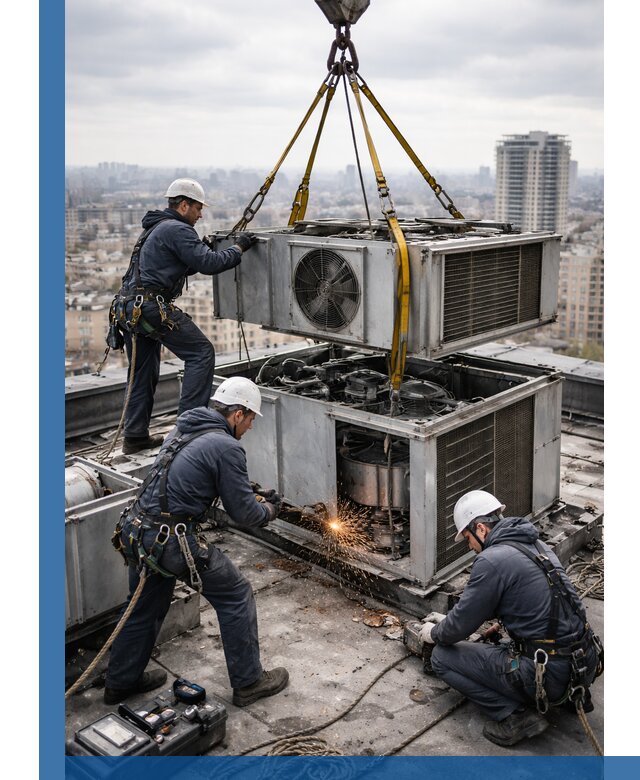 Демонтаж крышной установки в Пыти-Яхах любой сложности