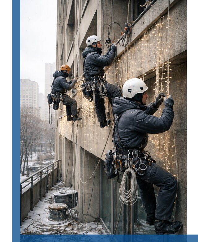 Монтаж новогодней иллюминации и украшение фасадов в Пыти-Яхах