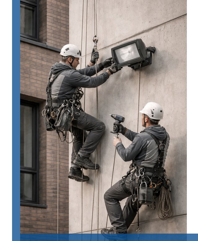 Профессиональный монтаж фасадных прожекторов в Пыти-Яхах под ключ